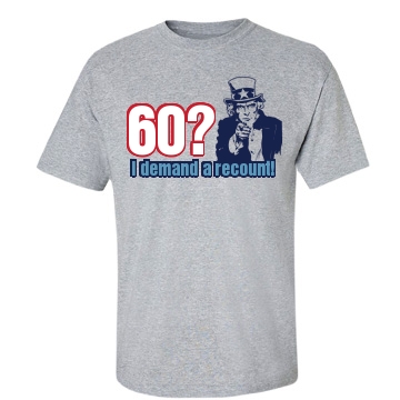 60? I Demand a Recount! Unisex Gildan Heavy Cotton Crew Neck Tee