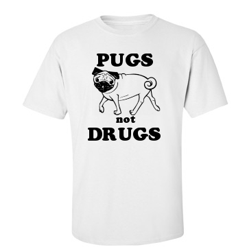 Pugs Not Drugs Unisex Basic Gildan Heavy Cotton Crew Neck Tee