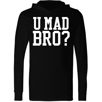 U Mad Bro? Hooded Jersey Unisex Canvas Long Sleeve Jersey Hoodie